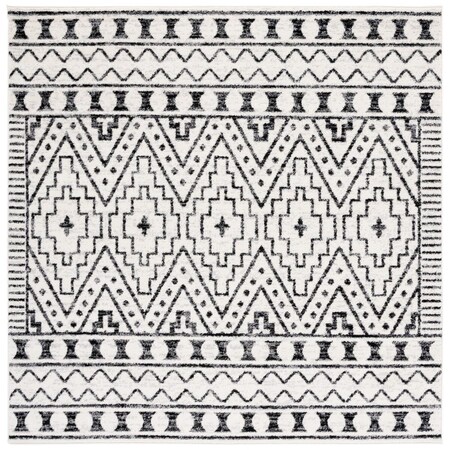 Safavieh 6 ft. 7 in. x 6 ft. 7 in. Tulum Power Loomed Square Rug, Black & Ivory TUL648Z-7SQ